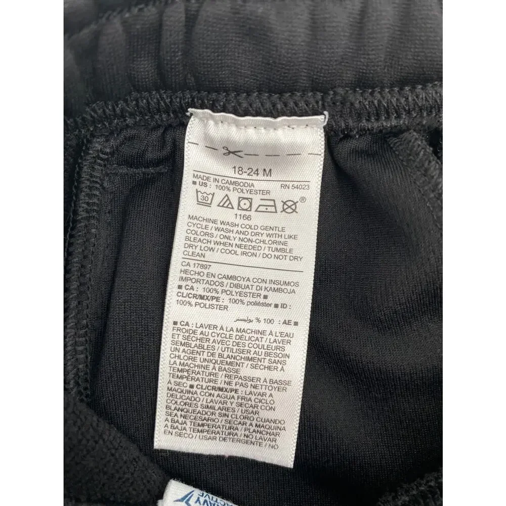 Old Navy Active Black Drawstring Waist Side Zip Pocket Pants 18-24M